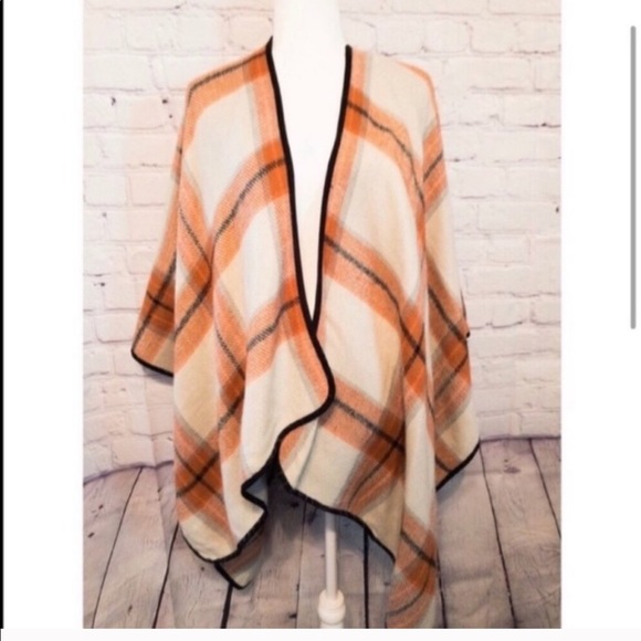 TOPSHOP Plaid Cape Poncho Sz. OSFM - Picture 3 of 8